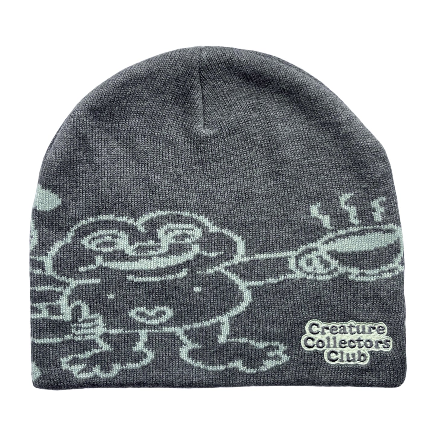 ☕️Afternoon Tea Beanie🐛🐸(Grey)🩶