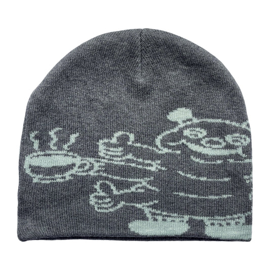 ☕️Afternoon Tea Beanie🐛🐸(Grey)🩶