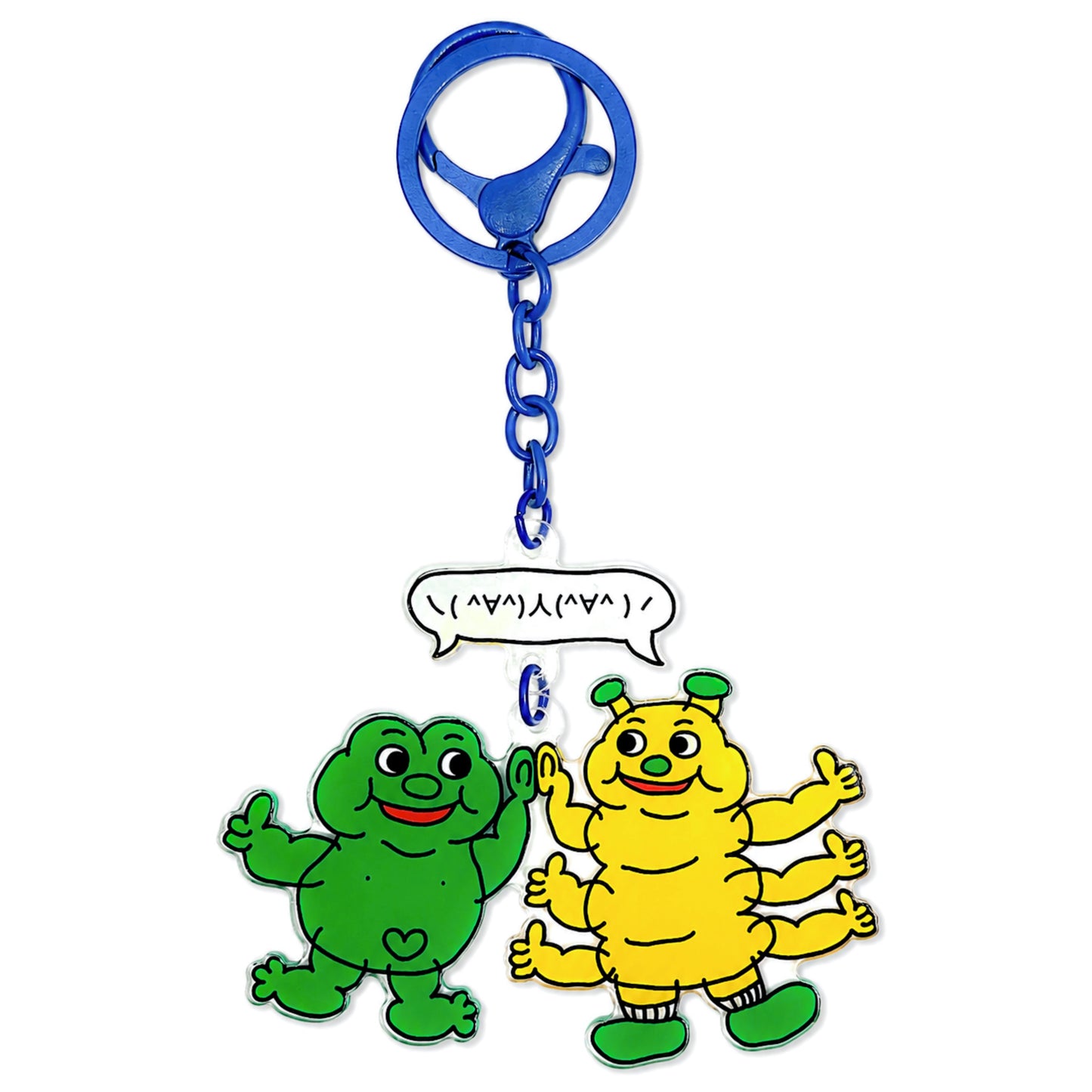 Keychain (Butterpillar + Froggy ヽ( ^∀^)人(^∀^ )ノ )🐛🐸